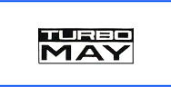 May Turbo Logo - Von Fordvertretungen, im Labor von Michael May in Deutschland, später in der Schweiz, sind ca. 
              4500 Seriencapris mit dem Turbo-Kit zu einem Aufpreis von 4500 Mark ausgerüstet geworden